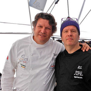 Giancarlo Polito with Ernst Knam King of chocolate. Restaurants Perugia, Umbria